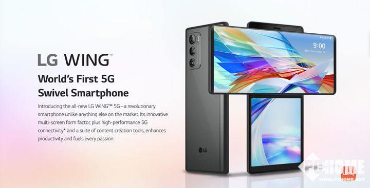 威尼斯wnsr666传承经典设计 旋转双屏概念机LG WING正式发布